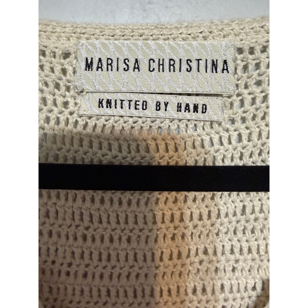 Vintage Marisa Christina Hand Knit Crochet Vest Women Large Cottagecore Boho - Picture 4 of 8